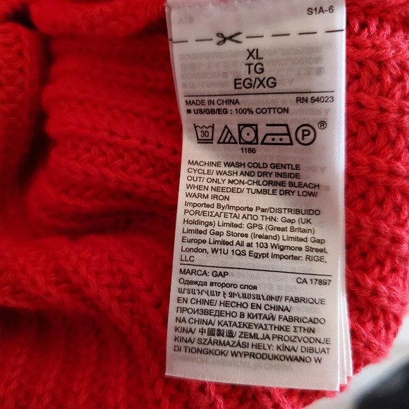 NWT GAP red turtleneck cable knit dress size XL - Picture 8 of 8
